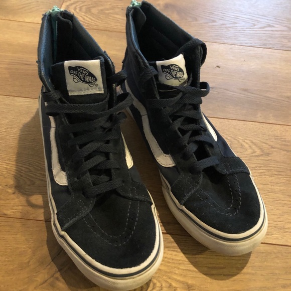 blue and black vans high top